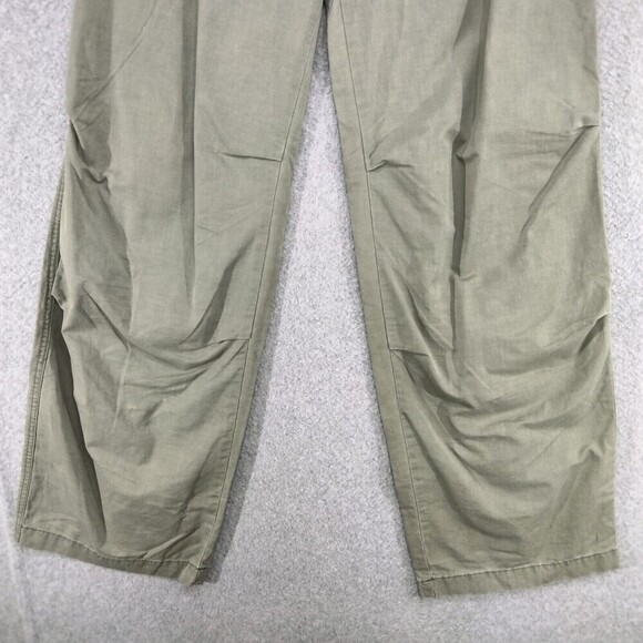 Vintage Abercrombie & Fitch Parchute Pants Wmn M Olive Green Wide Leg Button Fly - Picture 3 of 13